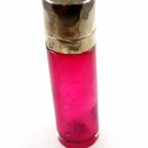 English Red Glass Sterling Top Perfume Bottle Signed CM 7714