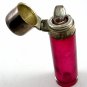 English Red Glass Sterling Top Perfume Bottle Signed CM 7714