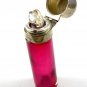 English Red Glass Sterling Top Perfume Bottle Signed CM 7714