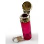 English Red Glass Sterling Top Perfume Bottle Signed CM 7714