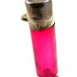 English Red Glass Sterling Top Perfume Bottle Signed CM 7714