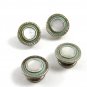 Deco Silvertone Mother Pearl Green Snap Link Cufflinks by Snap Link 103114e