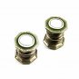 Deco Silvertone Mother Pearl Green Snap Link Cufflinks by Snap Link 103114d
