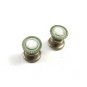 Deco Silvertone Mother Pearl Green Snap Link Cufflinks by Snap Link 103114k