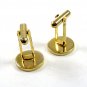 Goldtone Round Cufflinks Unmarked 100714f