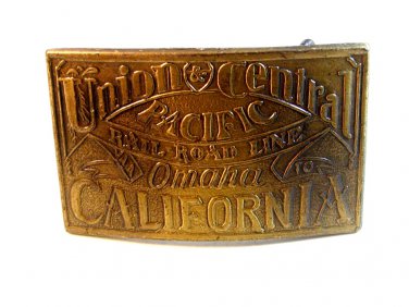 Union Central Pacific Railroad Line Omaha California Belt Buckle