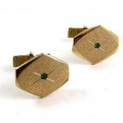 Goldtone & Green Cufflinks Pat No. 2974381 04212014 Unsigned