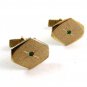Goldtone & Green Cufflinks Pat No. 2974381 04212014 Unsigned
