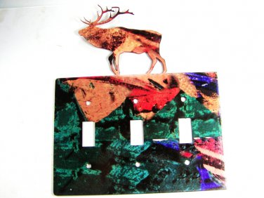 Reindeer Triple Light Switch Plate by Steel Images Made In USA 6215xx
