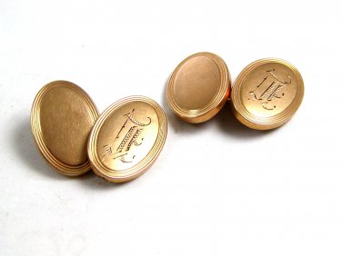 Deco Goldtone Initial Cufflinks 22514