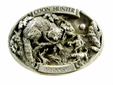 1986 Arkansas Coon Hunter  Belt Buckle By C&J Made In USA  111014