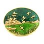 Flying Ducks Lake Enameled Belt Buckle Unmarked 092614