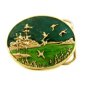 Flying Ducks Lake Enameled Belt Buckle Unmarked 092614