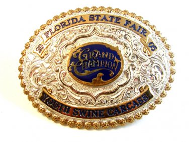 Florida State Fair Grand Champion Youth Swine Belt Buckle - Crumrine