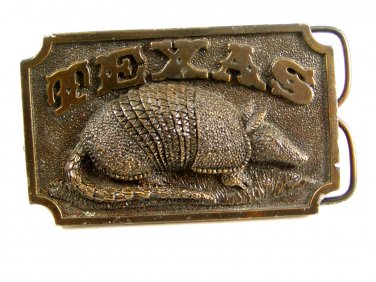 1979 Texas Armadillo Belt Buckle 04222014 by Bergamont