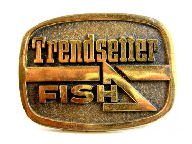1981 BTS Solid Brass Trendsetter Fish Belt Buckle