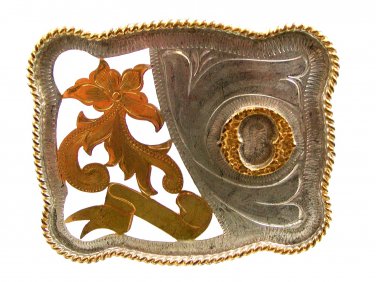 Large Western Cowboy Initial Letter O Belt Buckle