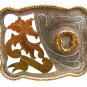 Large Western Cowboy Initial Letter O Belt Buckle