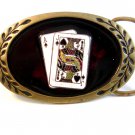 Ace & Jack of Spades Solid Brass Belt Buckle