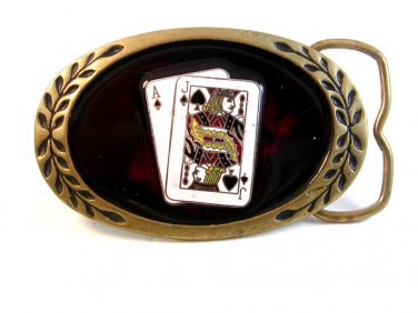 Ace & Jack of Spades Solid Brass Belt Buckle