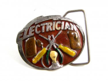 1981 Electrician Belt Buckle 5714 by Great American Buckle Co.