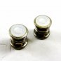 Deco Silvertone Mother of Pearl Snap Link Cufflinks By EVER SNAP 101314