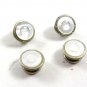 Deco Silvertone Mother of Pearl Snap Link Cufflinks By EVER SNAP 101314