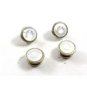 Deco Silvertone Mother of Pearl Snap Link Cufflinks By EVER SNAP 101314