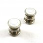 Deco Silvertone Mother of Pearl Snap Link Cufflinks By EVER SNAP 101314