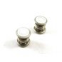 Deco Silvertone Mother of Pearl Snap Link Cufflinks By EVER SNAP 101314