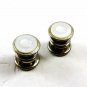Deco Silvertone Mother of Pearl Snap Link Cufflinks By EVER SNAP 101314