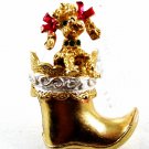 Christmas Stocking / Boot Poodle Brooch by MYLU 81814