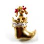 Christmas Stocking / Boot Poodle Brooch by MYLU 81814