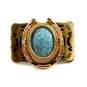 Made in USA Western Cowboy Horseshoe Blue Belt Buckle 10272013a