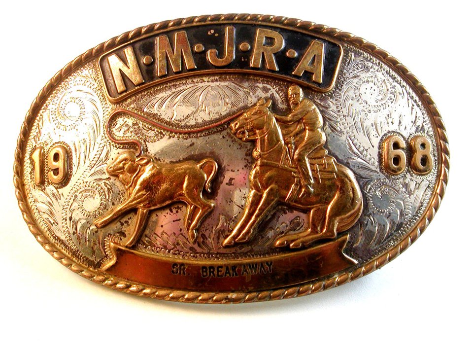 1968 NMJRA Sr. Breakaway Calf Roping Cowgirl Rodeo Belt Buckle