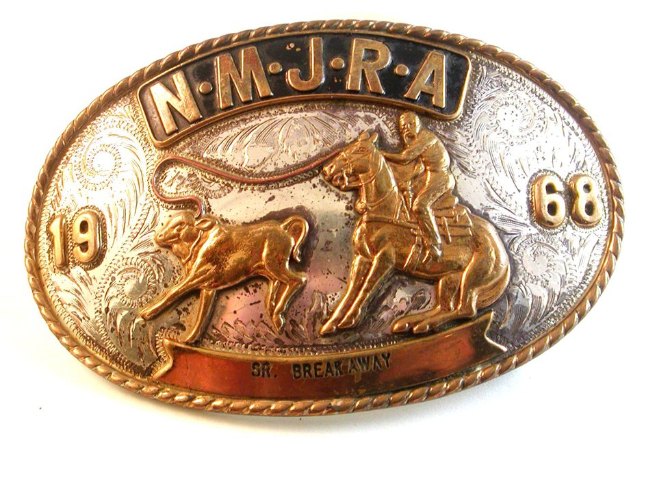 1968 NMJRA Sr. Breakaway Calf Roping Cowgirl Rodeo Belt Buckle