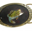 1981 Large Mouth Bass Fish Belt Buckle by Aminco 8614
