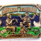 1986  American Fisherman Swappin Lies Belt Buckle