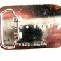 Made in USA Silvertone & Brown Belt Buckle 12022013