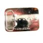 Made in USA Silvertone & Brown Belt Buckle 12022013