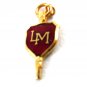 1962 LM Enameled Red & Goldtone Charm / Pendant / Key 52714 by Hal Meyer