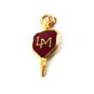 1962 LM Enameled Red & Goldtone Charm / Pendant / Key 52714 by Hal Meyer