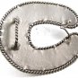 Handmade Cowboy Western Horse Shoe Initials / Letters BJH Belt Buckle