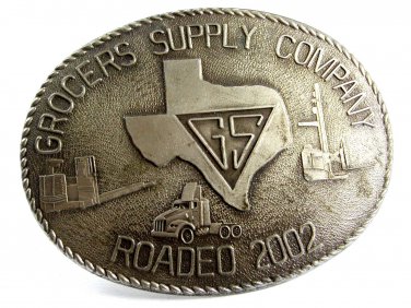 Texas GS Grocers Supply Company Roadeo 2002 Belt Buckle 8614