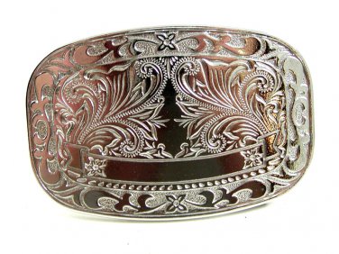 Western Silvertone Monogrammable Belt Buckle 10292013cf