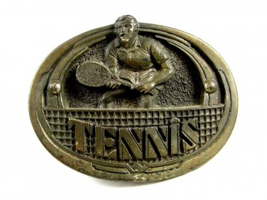 1983 Tennis Player Belt Buckle By Great American Buckle Co  Made In USA 111214
