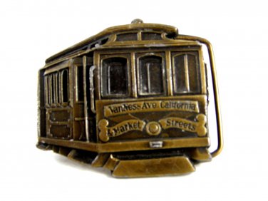 1978 Van Ness Ave. CA Market St Trolley Car Belt Buckle by Indiana Metal 62614