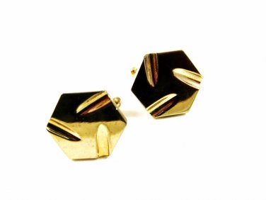Goldtone Whirley Wig Style Cufflinks Unmarked 100714g