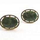 Goldtone & Green Cufflinks by Anson