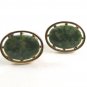 Goldtone & Green Cufflinks by Anson